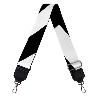 Black And White Zigzag Dazzle Print Bag Strap