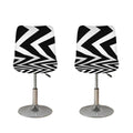 Black And White Zigzag Dazzle Print Bar Stool Covers