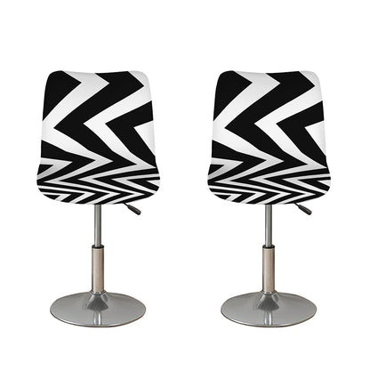 Black And White Zigzag Dazzle Print Bar Stool Covers