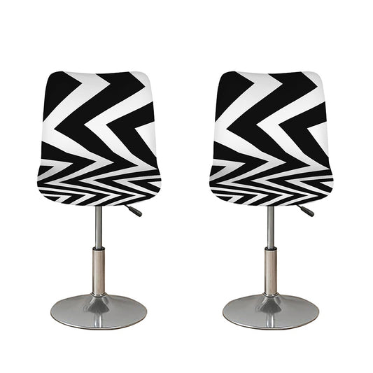 Black And White Zigzag Dazzle Print Bar Stool Covers