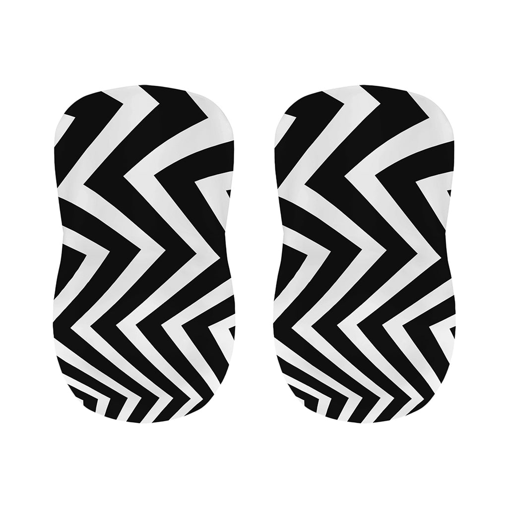 Black And White Zigzag Dazzle Print Bar Stool Covers