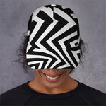 Black And White Zigzag Dazzle Print Baseball Cap