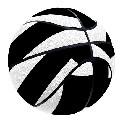 Black And White Zigzag Dazzle Print Basketball