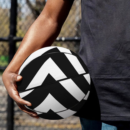 Black And White Zigzag Dazzle Print Basketball