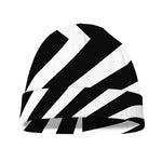 Black And White Zigzag Dazzle Print Beanie