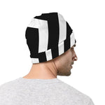 Black And White Zigzag Dazzle Print Beanie
