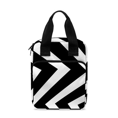 Black And White Zigzag Dazzle Print Bible Tote Bag