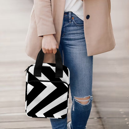 Black And White Zigzag Dazzle Print Bible Tote Bag