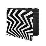Black And White Zigzag Dazzle Print Bifold Wallet