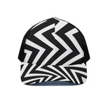 Black And White Zigzag Dazzle Print Black Mesh Trucker Cap