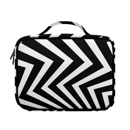 Black And White Zigzag Dazzle Print Briefcase Bible Bag