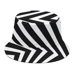 Black And White Zigzag Dazzle Print Bucket Hat