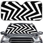 Black And White Zigzag Dazzle Print Car Windshield Sun Shade