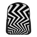 Black And White Zigzag Dazzle Print Casual Backpack