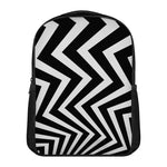 Black And White Zigzag Dazzle Print Casual Backpack