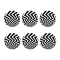 Black And White Zigzag Dazzle Print Coaster Set