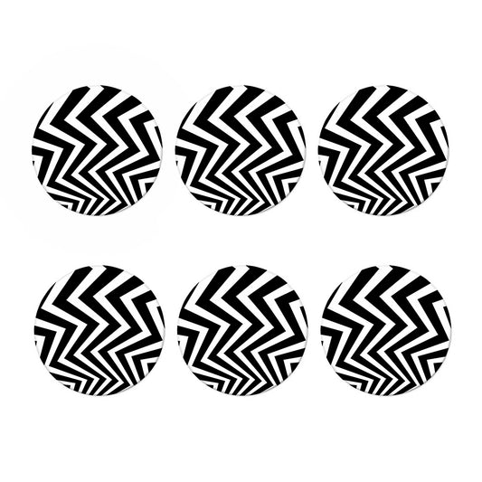 Black And White Zigzag Dazzle Print Coaster Set