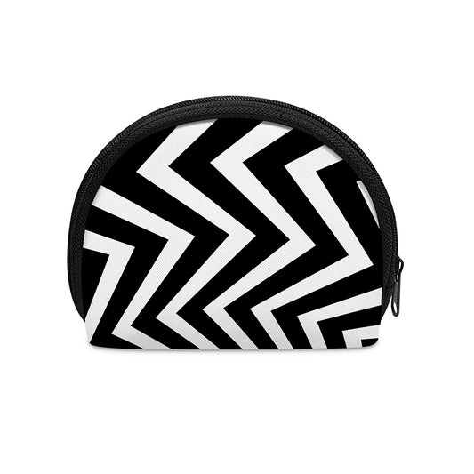 Black And White Zigzag Dazzle Print Coin Purse
