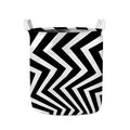 Black And White Zigzag Dazzle Print Collapsible Laundry Basket