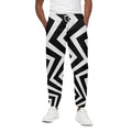 Black And White Zigzag Dazzle Print Cotton Sweatpants