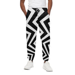 Black And White Zigzag Dazzle Print Cotton Pants