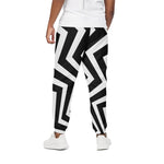 Black And White Zigzag Dazzle Print Cotton Pants