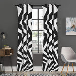 Black And White Zigzag Dazzle Print Curtain