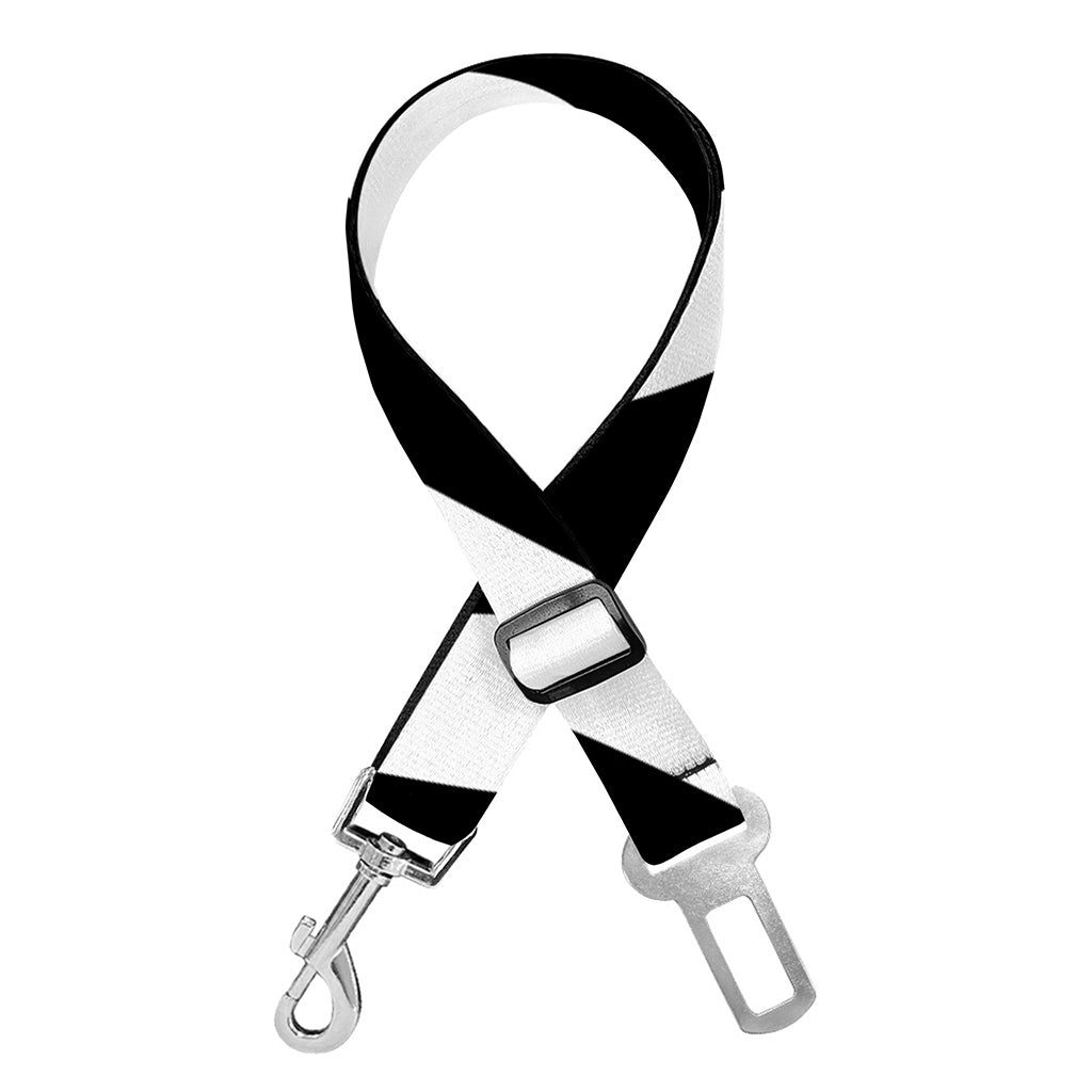 Black And White Zigzag Dazzle Print Dog Seat Belt