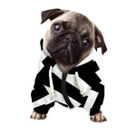 Black And White Zigzag Dazzle Print Dog Zip Up Hoodie