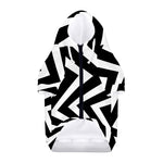 Black And White Zigzag Dazzle Print Dog Zip Up Hoodie