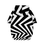Black And White Zigzag Dazzle Print Dog Zip Up Hoodie