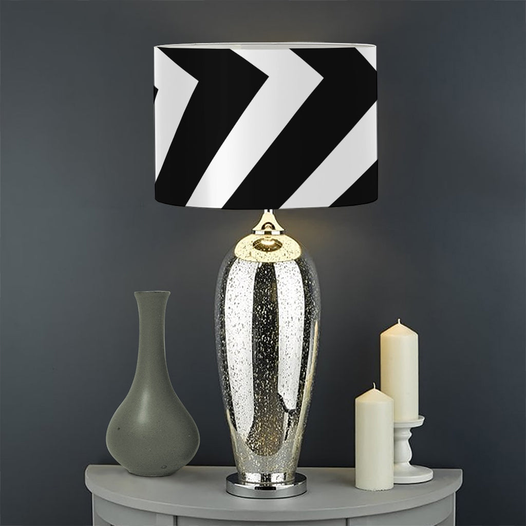 Black And White Zigzag Dazzle Print Drum Lamp Shade