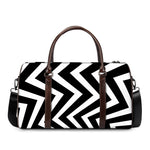 Black And White Zigzag Dazzle Print Duffle Bag