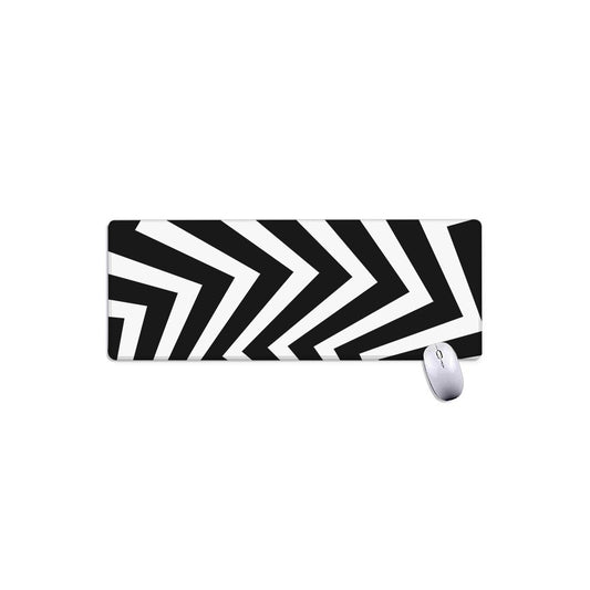 Black And White Zigzag Dazzle Print Extended Mouse Pad