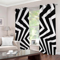Black And White Zigzag Dazzle Print Extra Wide Grommet Curtains