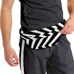 Black And White Zigzag Dazzle Print Fanny Pack