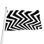 Black And White Zigzag Dazzle Print Flag