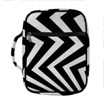 Black And White Zigzag Dazzle Print Front Pocket Bible Bag