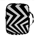Black And White Zigzag Dazzle Print Front Pocket Bible Bag