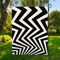 Black And White Zigzag Dazzle Print Garden Flag