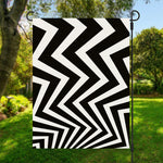 Black And White Zigzag Dazzle Print Garden Flag