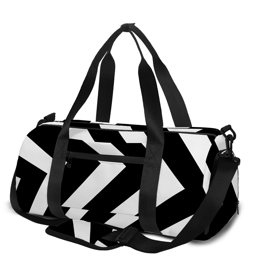 Black And White Zigzag Dazzle Print Gym Bag