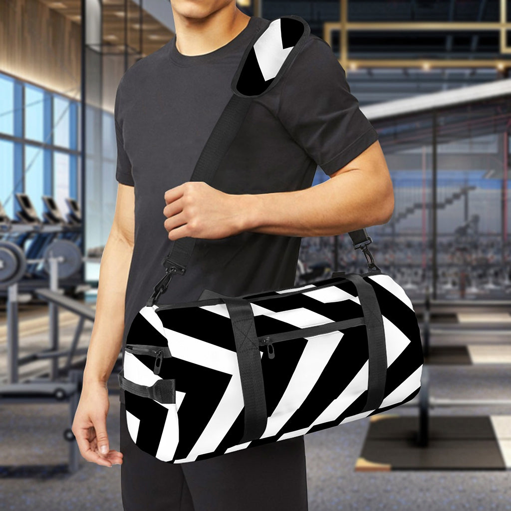 Black And White Zigzag Dazzle Print Gym Bag