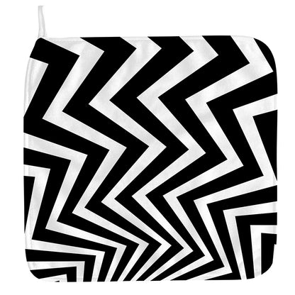 Black And White Zigzag Dazzle Print Hand Towel