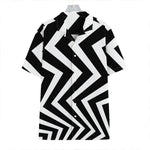 Black And White Zigzag Dazzle Print Hawaiian Shirt