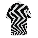 Black And White Zigzag Dazzle Print Hawaiian Shirt
