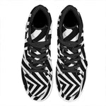 Black And White Zigzag Dazzle Print High Top Leather Sneakers