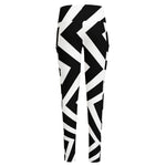 Black And White Zigzag Dazzle Print High-Waisted Pocket Leggings