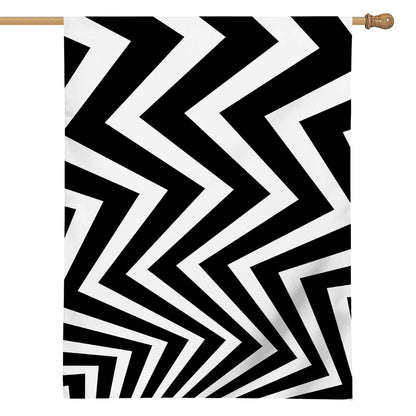 Black And White Zigzag Dazzle Print House Flag