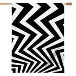 Black And White Zigzag Dazzle Print House Flag